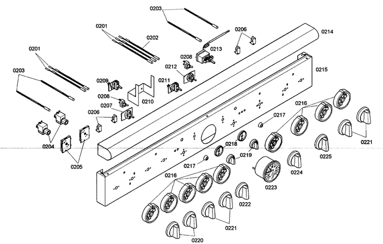 Control Panel Diagram and Parts List for PRG486EDG04  Thermador Range