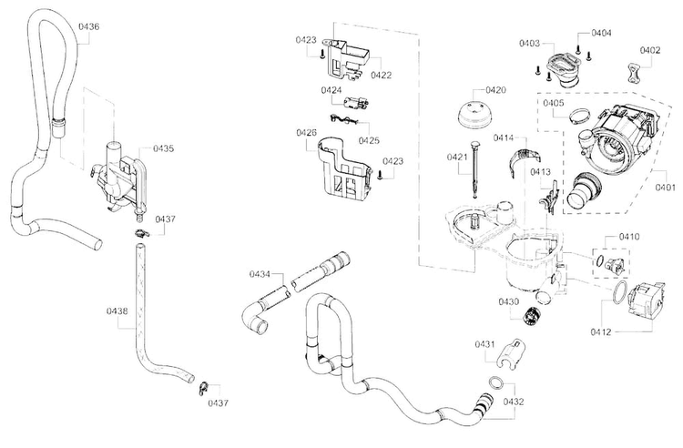 Pump Diagram and Parts List for SHE3AR76UC 21 Bosch Dishwasher