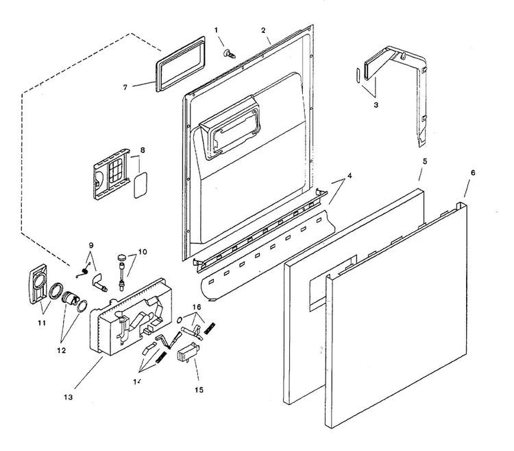 Door Assy Diagram and Parts List for SHU3322UC 11 Bosch Dishwasher