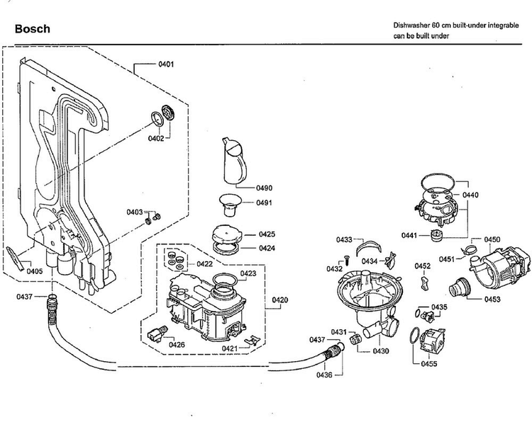 Pump Diagram and Parts List for SHX9PT75UC 80 Bosch Dishwasher