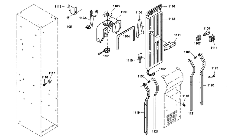 Duct Assy Diagram and Parts List for KBUIT4865E01  Thermador Refrigerator