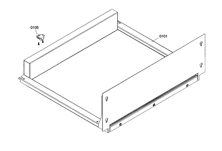 Drawer Diagram and Parts List for WDC30E01  Thermador Warming Drawer
