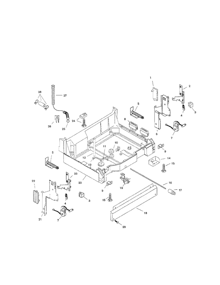 Base Diagram and Parts List for SHU5315UC 12 Bosch Dishwasher