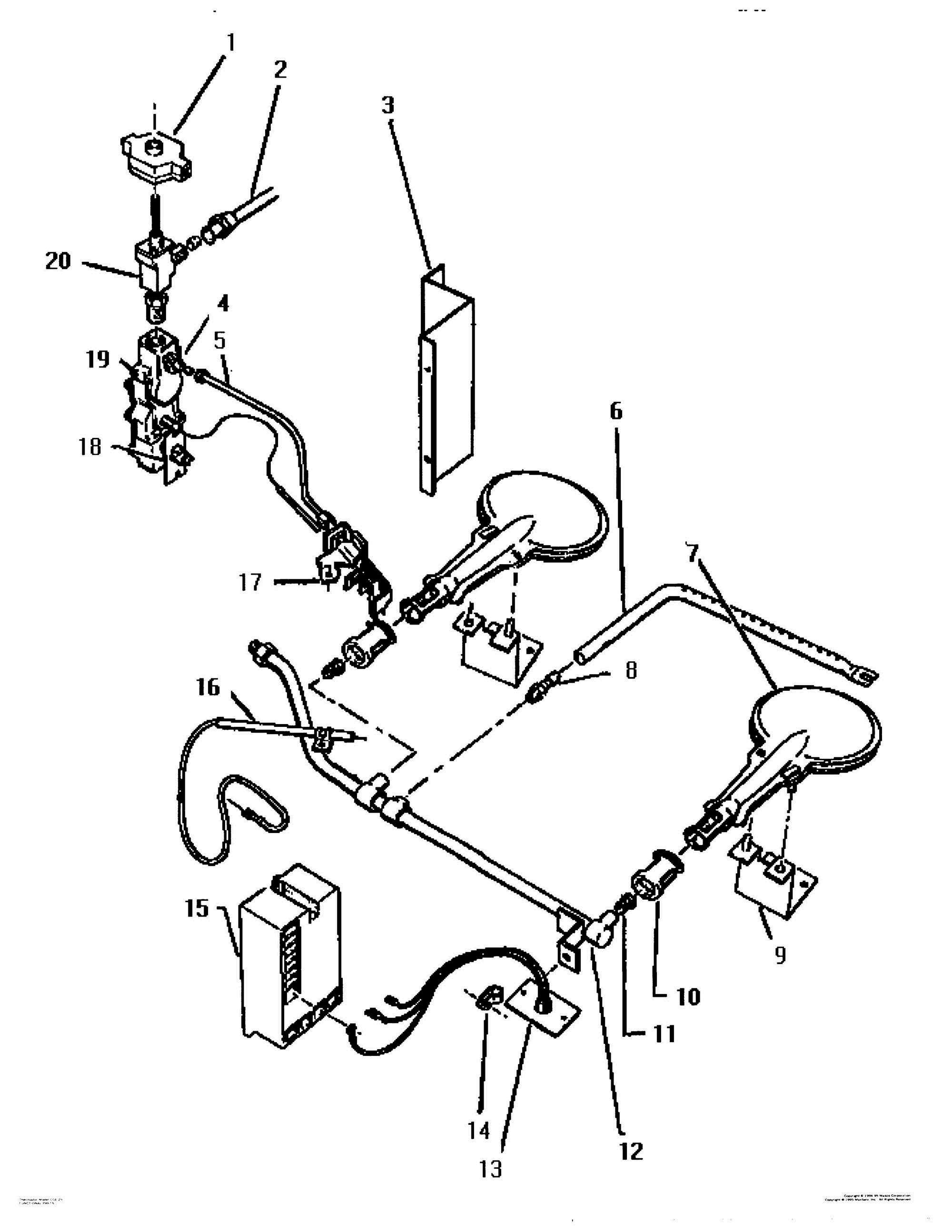 02 - GAS CONTROLS Diagram and Parts List for CGEI-29  Bosch Range