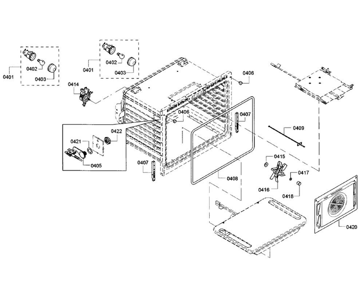 Cavity Diagram and Parts List for HGIP054UC 03 Bosch Range