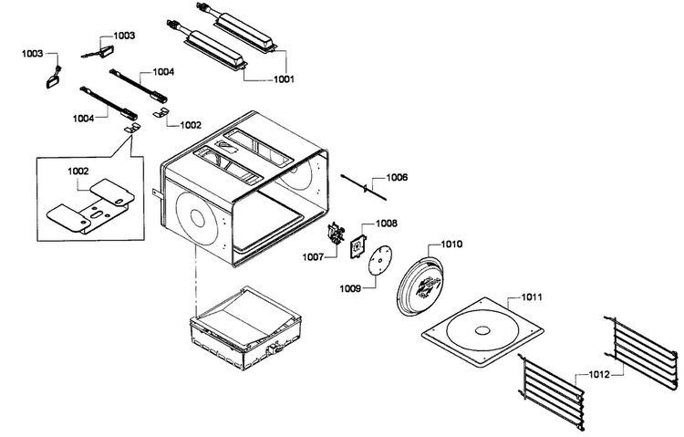 Large Oven Diagram and Parts List for PRL486EDPG01  Thermador Range
