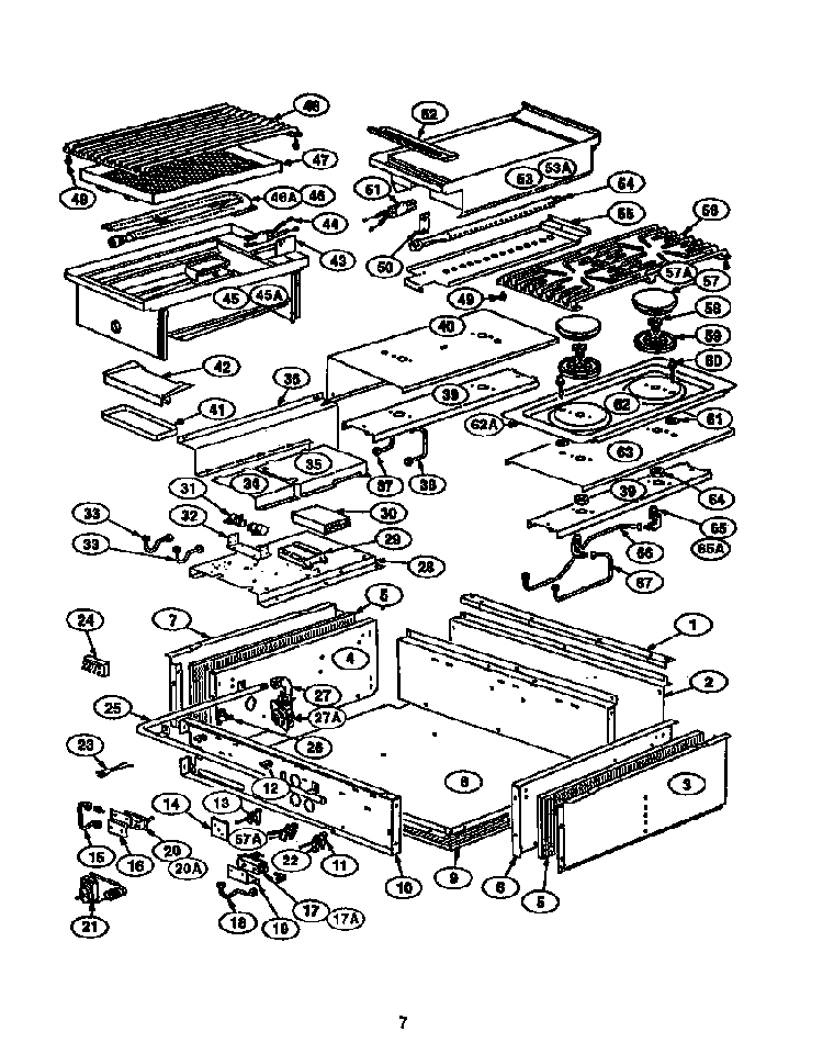 Unit Diagram and Parts List for GPS486GDS  Thermador Cooktop