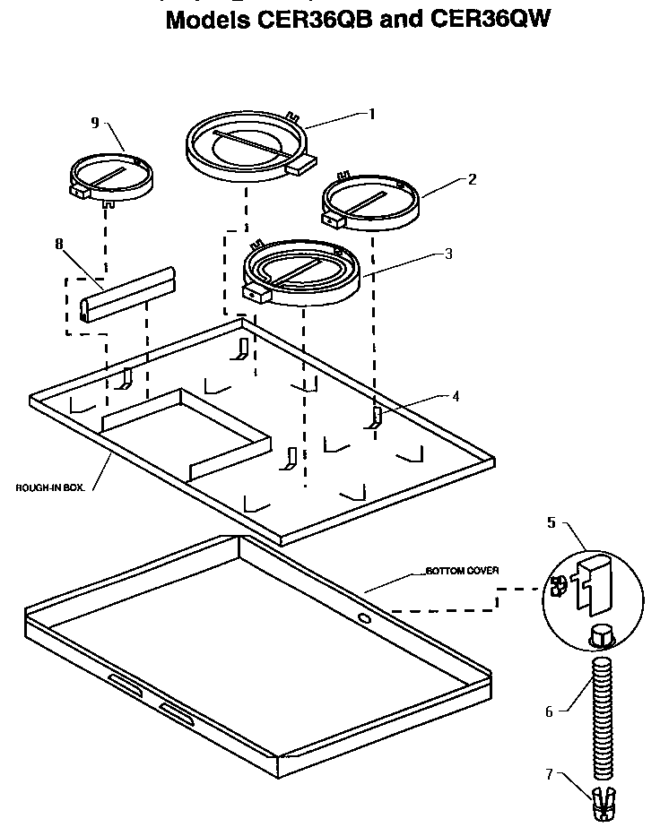 Section 2 Diagram and Parts List for CER36QB  Thermador Cooktop