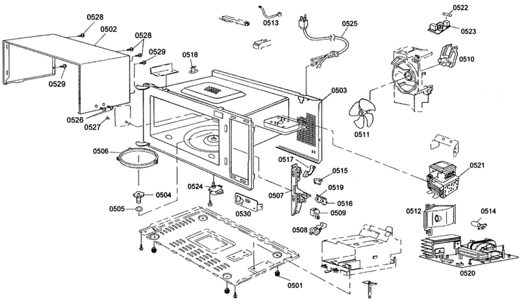 Microwave Assy Diagram and Parts List for MEMW301ES01  Thermador Microwave