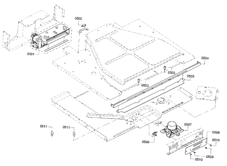 Fan/latch-lower Diagram and Parts List for HBL5651UC 01 Bosch Wall Oven
