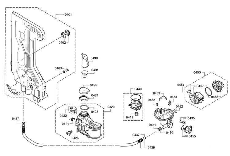 Pump Diagram and Parts List for SPV68U53UC 23 Bosch Dishwasher