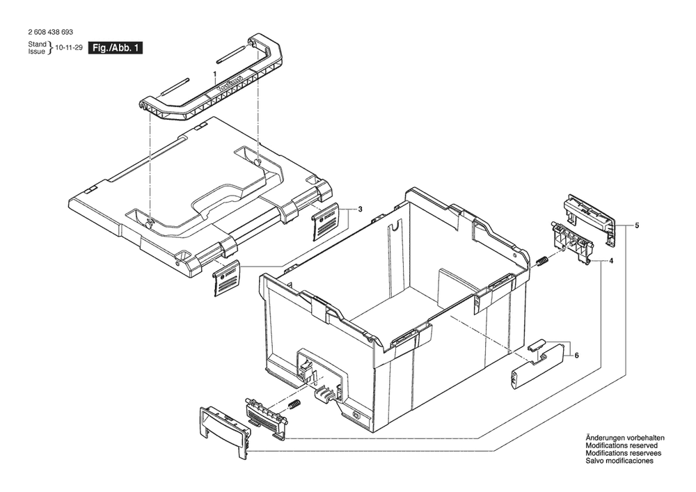 Section 1 Diagram and Parts List for 2608438693  Bosch Tool Stand & Cart