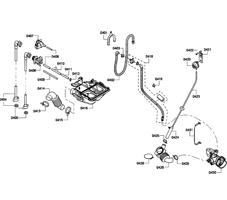Pump Assy Diagram and Parts List for WFMC220BUC 16 Bosch Washer