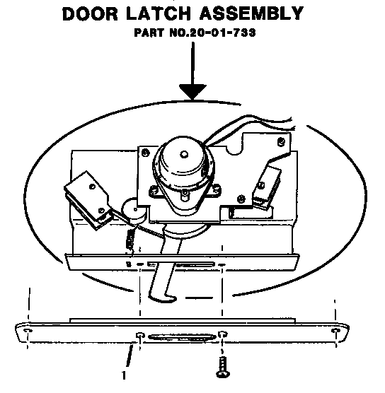 Door Latch Assembly Diagram and Parts List for GCR486GD  Thermador Range
