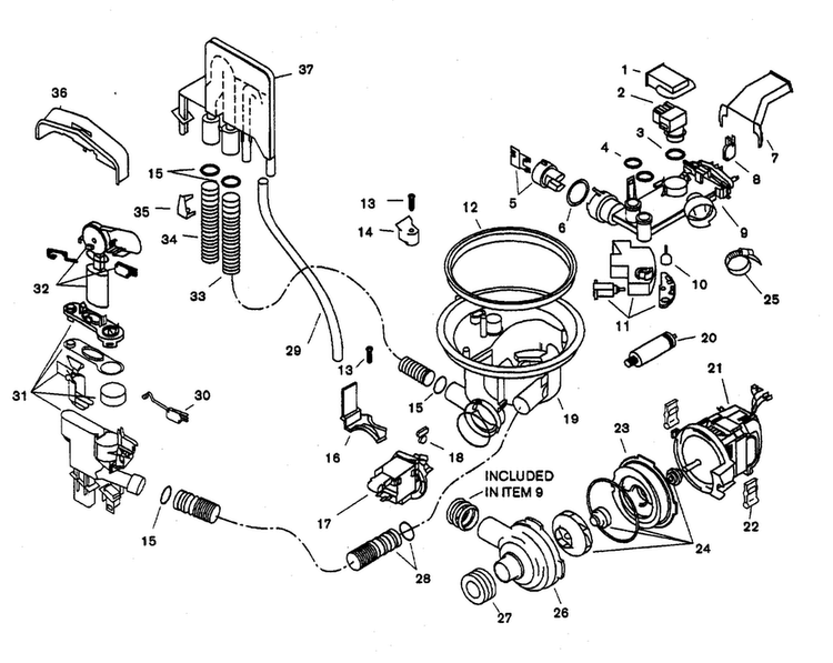Component Assy Diagram and Parts List for SHU6806UC 11 Bosch Dishwasher
