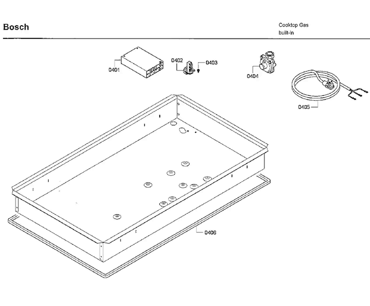 Ignition Asy Diagram and Parts List for NGM8654UC 03 Bosch Cooktop