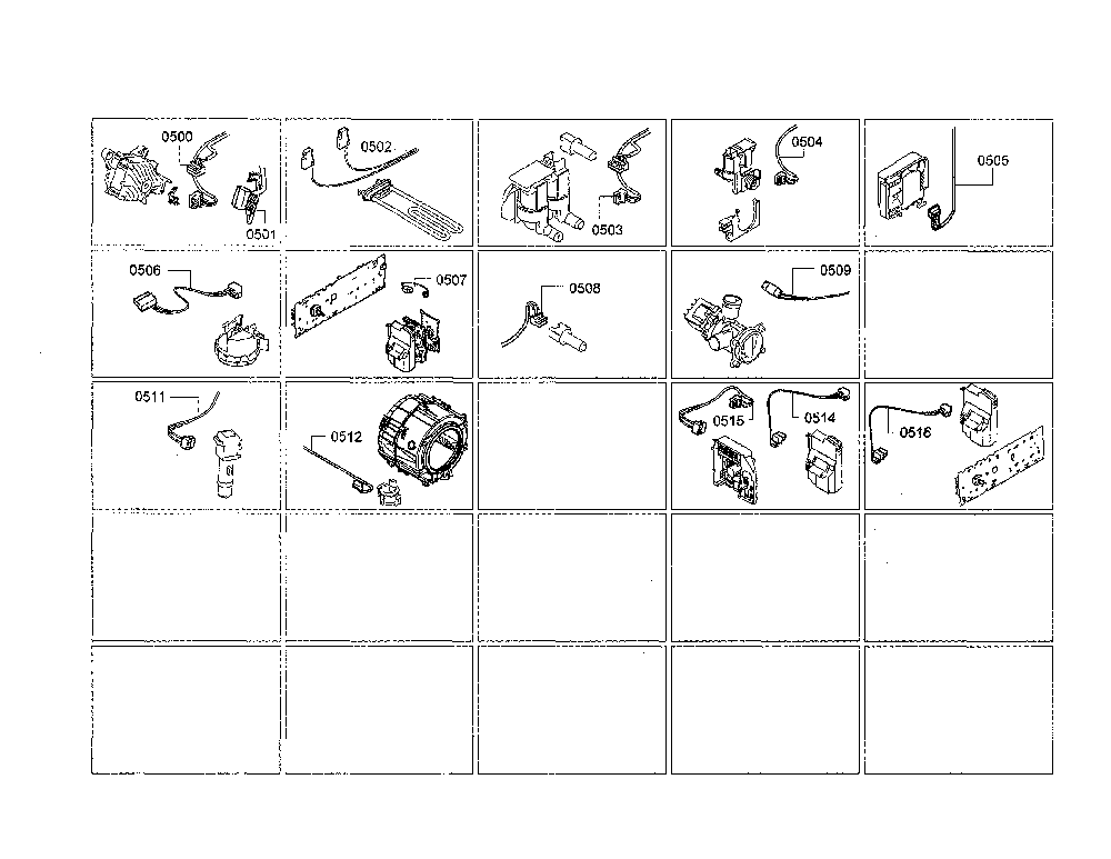 Cable harness Diagram and Parts List for WAW285H2UC 14 Bosch Washer