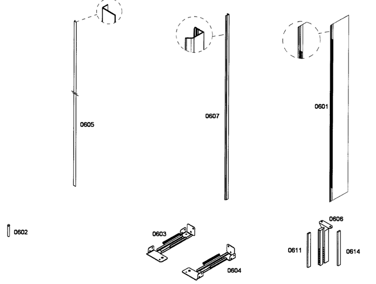 Frames Diagram and Parts List for T24BR70FS-03  Thermador Refrigerator