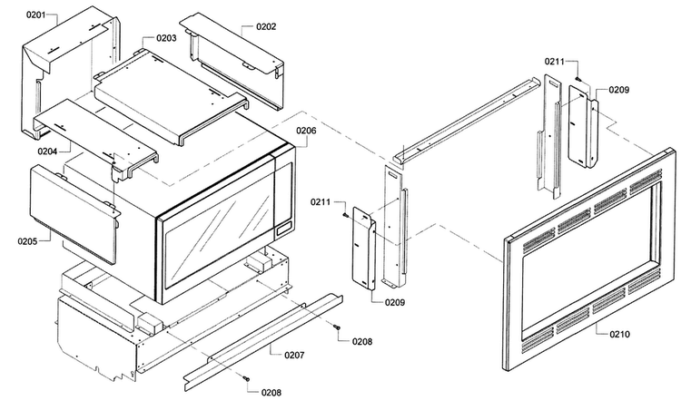 Frame Diagram and Parts List for HBL5720UC 09 Bosch Microwave