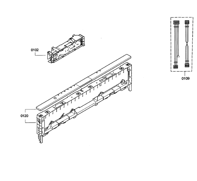 Front Panel Diagram and Parts List for SPE5ES55UC 06 Bosch Dishwasher