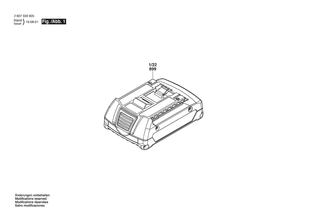 Section 1 Diagram and Parts List for 1607A350MA  Bosch Charger