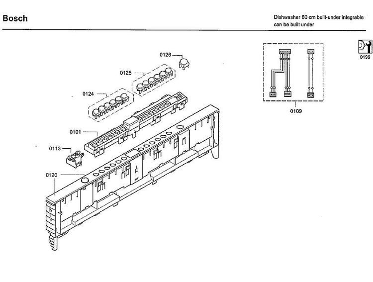 Control Panel Diagram and Parts List for SHX7ER55UC 48 Bosch Dishwasher
