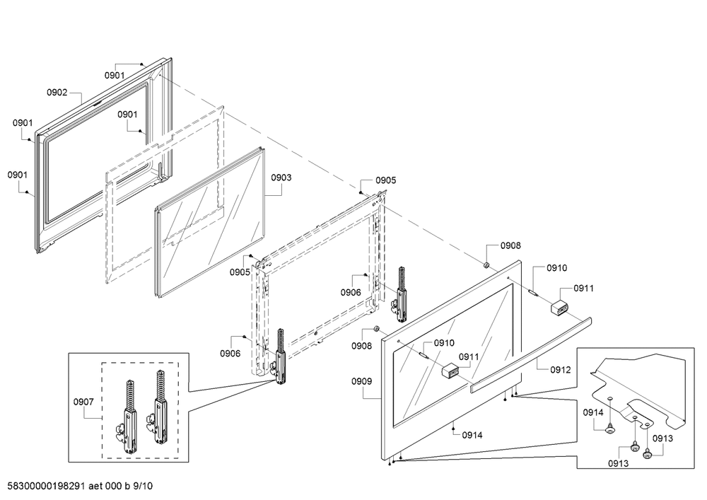 Diagram 9 Diagram and Parts List for HGI8054UC-07  Bosch Range
