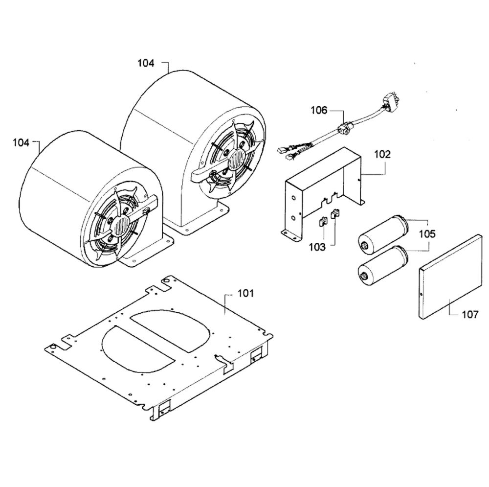 Range Hood Diagram and Parts List for VTN1080F 01 Thermador Bath & Ventilation Fan