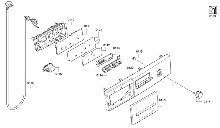 Control Panel Diagram and Parts List for WAP24202UC 11 Bosch Washer