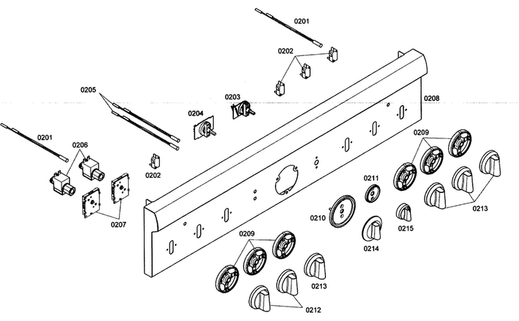 Control Panel Diagram and Parts List for PRG366EH01  Thermador Range