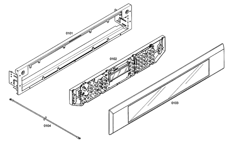 Control Panel Diagram and Parts List for MEW301ES01  Thermador Wall Oven