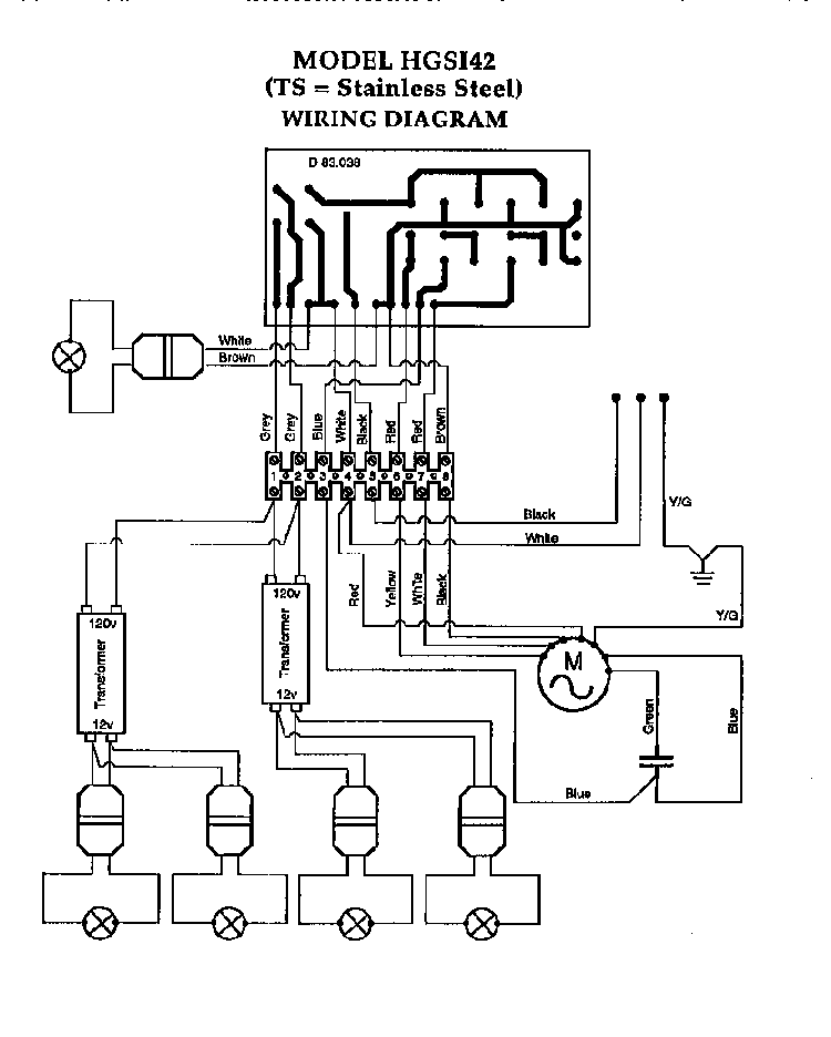 Section 3 Diagram and Parts List for HGSI42TS  Thermador Range Hood