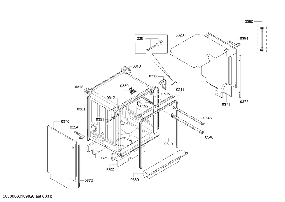 Diagram 3 Diagram and Parts List for SGX68U55UC-D5  Bosch Dishwasher