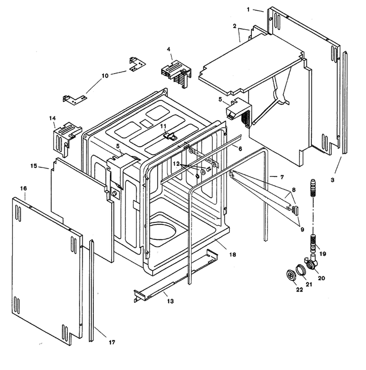 Tank Assy Diagram and Parts List for SHU6806UC 12 Bosch Dishwasher