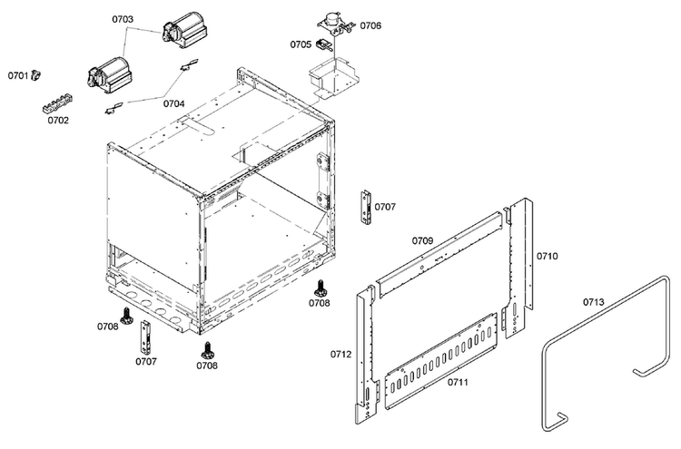 Cabinet Assy Diagram and Parts List for PRD366EHC 03 Thermador Range