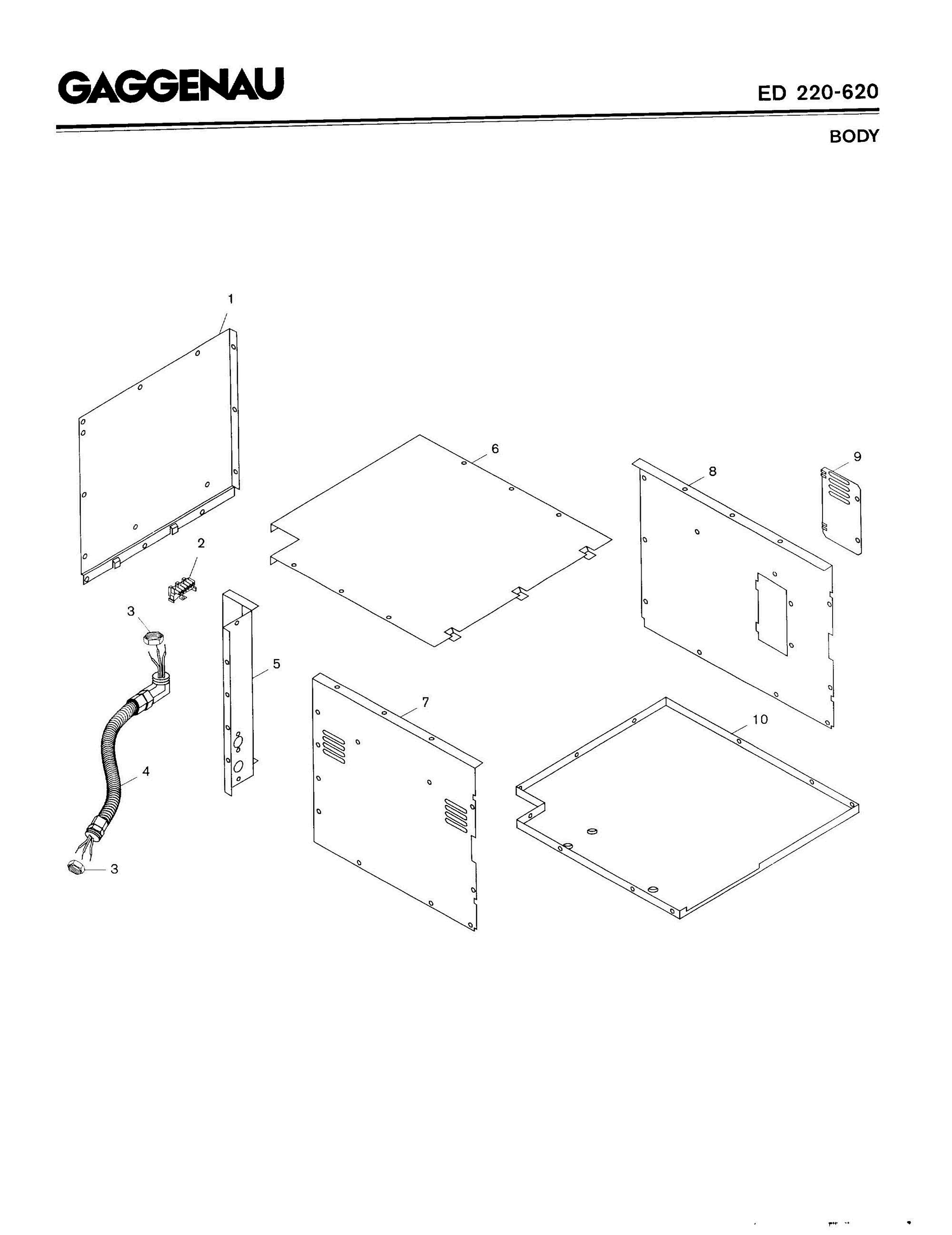 03 - BODY Diagram and Parts List for ED220-620  Bosch Range