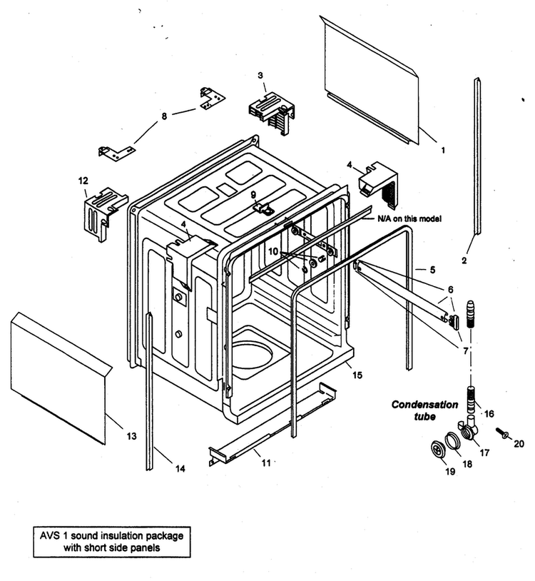 Tank Assy Diagram and Parts List for SHU43E05UC 14 Bosch Dishwasher