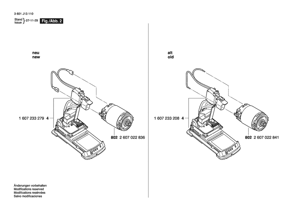 Section 2 Diagram and Parts List for 3601J13110  Bosch Impact Driver