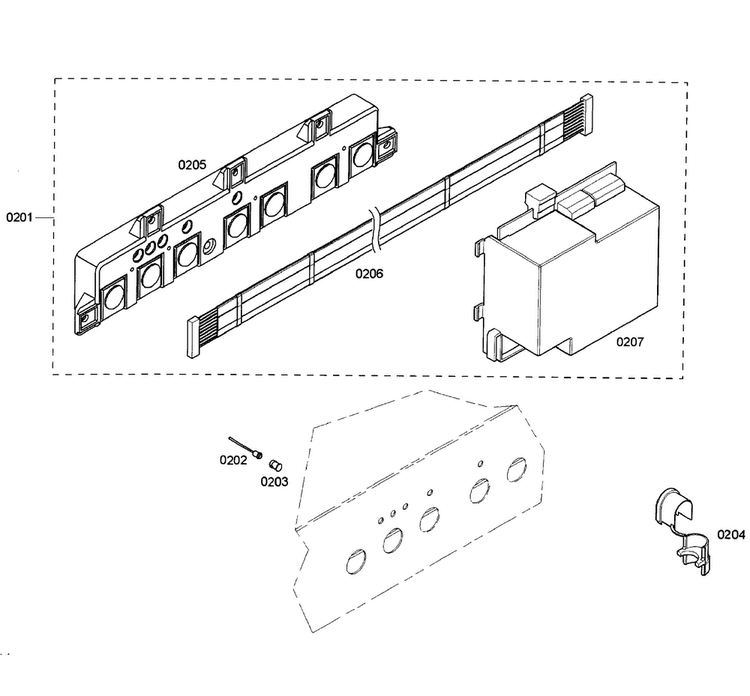 Control Assy Diagram and Parts List for PH54CS 01 Thermador Range Hood