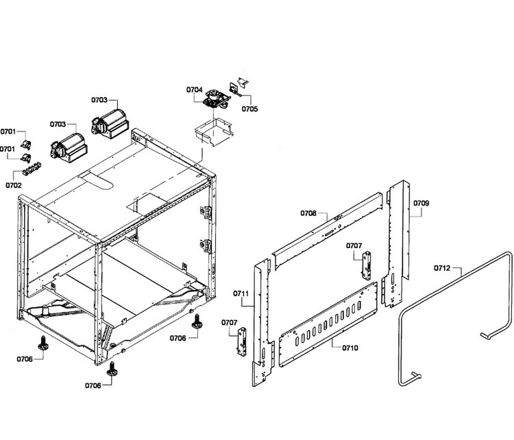 Cabinet Assy Diagram and Parts List for PRD366GHU 02 Thermador Range