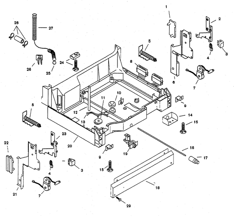 Base Diagram and Parts List for SHU3322UC 11 Bosch Dishwasher
