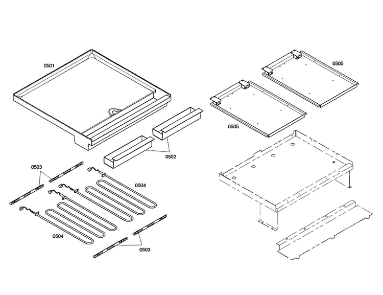 Plate/heater Element Diagram and Parts List for PRD484EEHC 01 Thermador Range