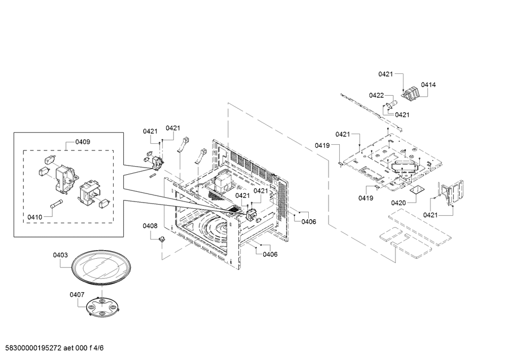 Diagram 5 Diagram and Parts List for HMB50152UC-05  Bosch Microwave