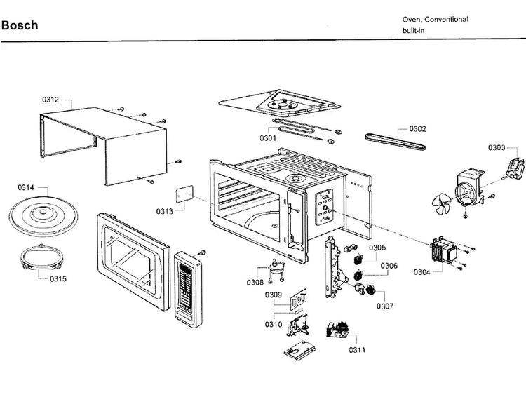 Door Asy Diagram and Parts List for HBL8750UC 12 Bosch Microwave Oven Combo