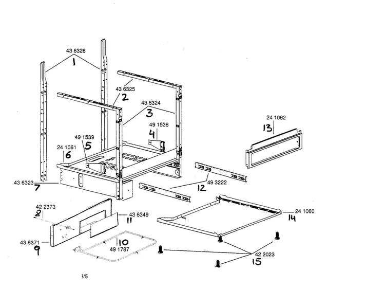 Support Asy Diagram and Parts List for HDS252U 01 Bosch Range
