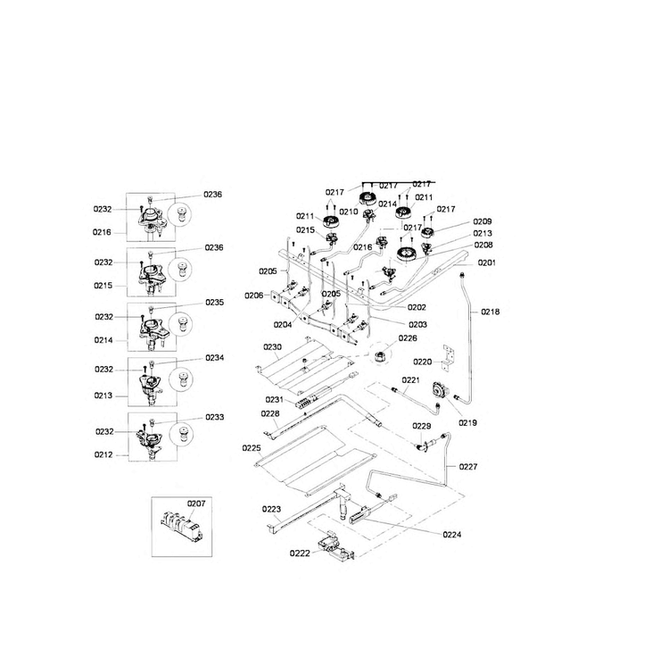 Valve Assy Diagram and Parts List for HGS3053UC 06 Bosch Range