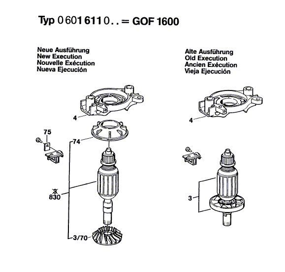 Diagram 3 Diagram and Parts List for GOF1600 0 601 611 034 Bosch Router