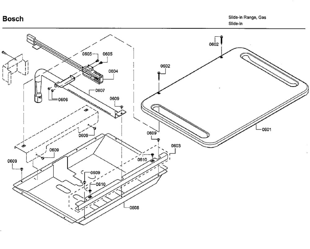 Bake Burner Diagram and Parts List for HGIP054UC 06 Bosch Range