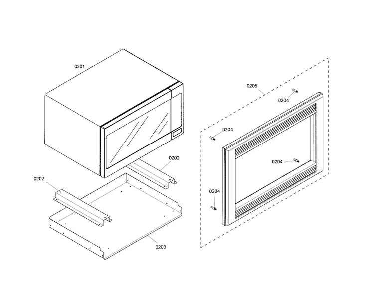 Trim Kit/pan Diagram and Parts List for HBL5760UC 01 Bosch Microwave