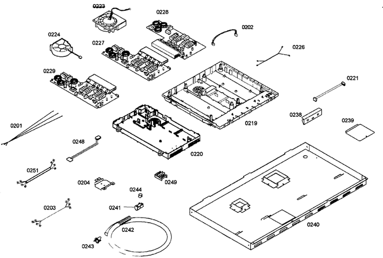Cabinet Assy Diagram and Parts List for NIT5665UC 01 Bosch Cooktop